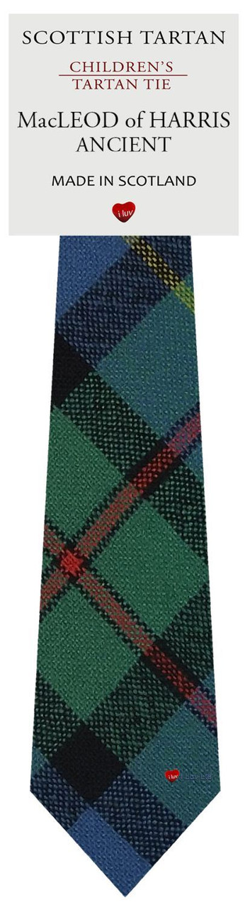 Boys Pure Wool Tie Woven Scotland - MacLeod of Harris Ancient Tartan
