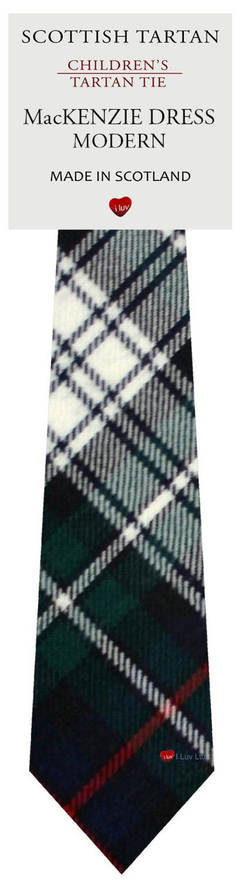 Boys Pure Wool Tie Woven Scotland - MacKenzie Dress Modern Tartan