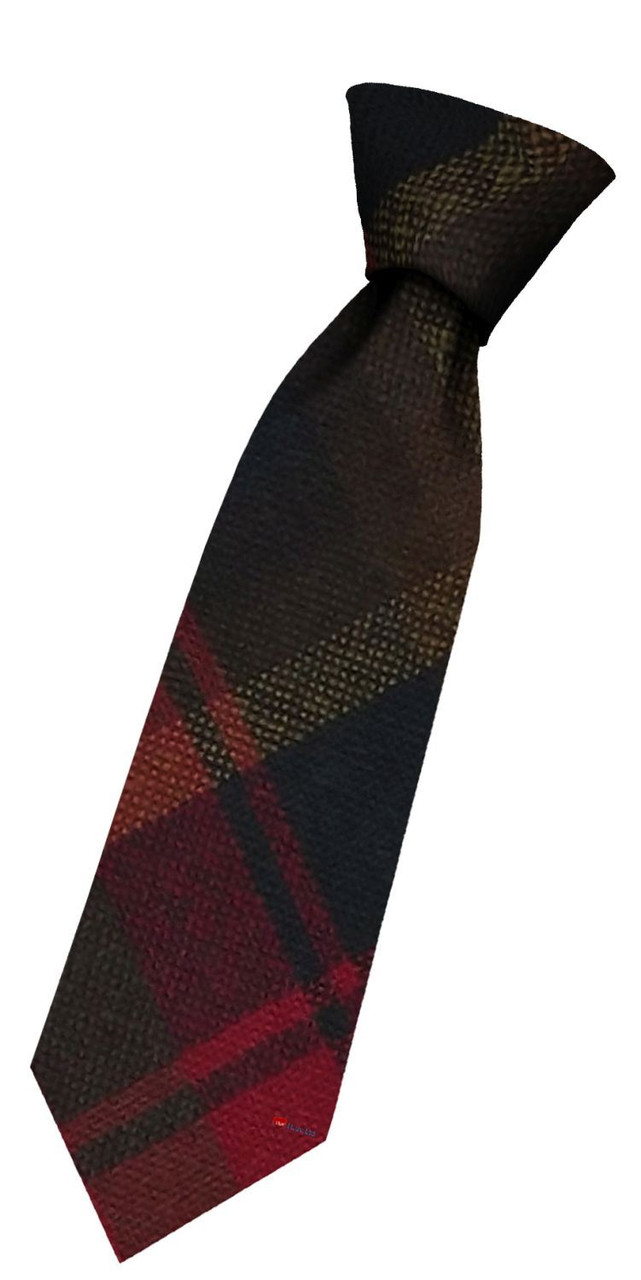 Boys Pure Wool Tie Woven Scotland - Maple Leaf Canadian Tartan