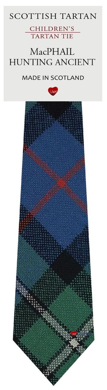 Boys Pure Wool Tie Woven Scotland - MacPhail Hunting Ancient Tartan