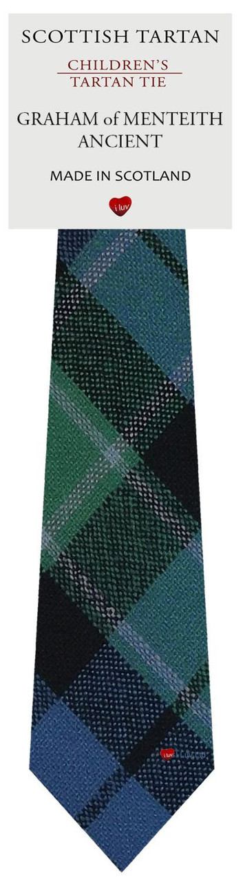 Boys Pure Wool Tie Woven Scotland - Graham of Menteith Ancient Tartan