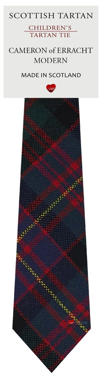 Boys Pure Wool Tie Woven Scotland - Cameron of Erracht Modern Tartan