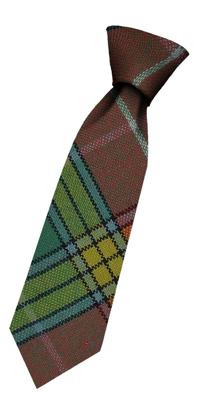 Boys Pure Wool Tie Woven Scotland - Buchanan Old Sett Ancient Tartan