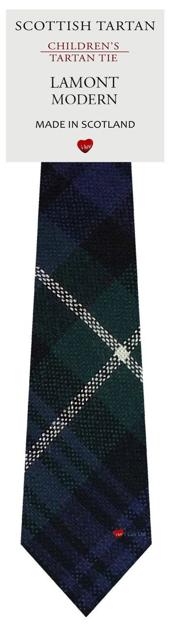 Boys Pure Wool Tie Woven Scotland - Lamont Modern Tartan