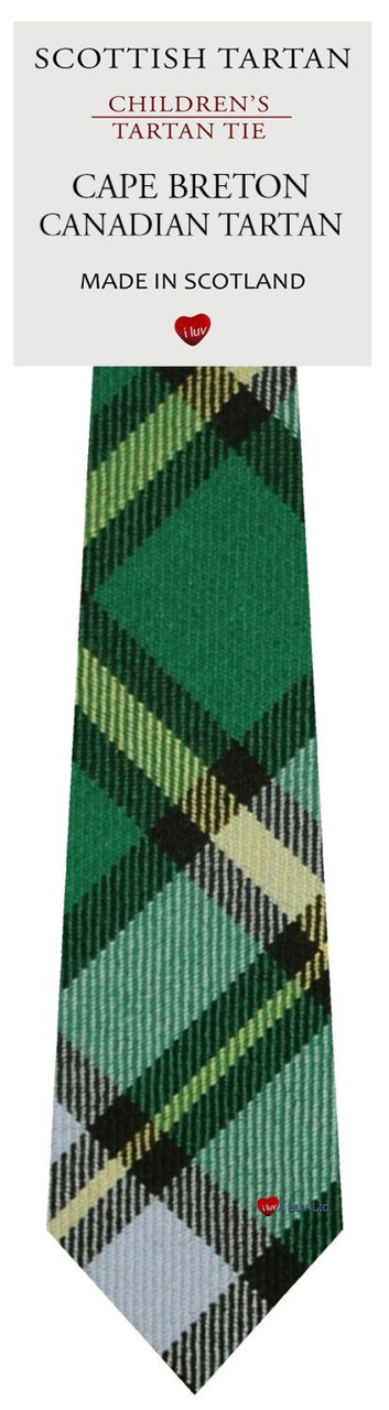 Boys Pure Wool Tie Woven Scotland - Cape Breton Canadian Tartan