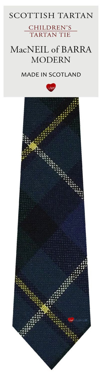 Boys Pure Wool Tie Woven Scotland - MacNeil of Barra Modern Tartan