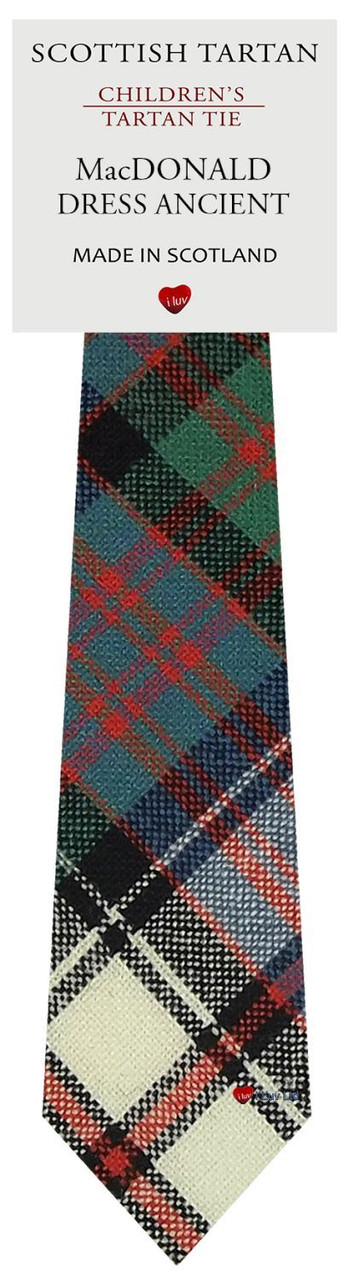 Boys Pure Wool Tie Woven Scotland - MacDonald Dress Ancient Tartan