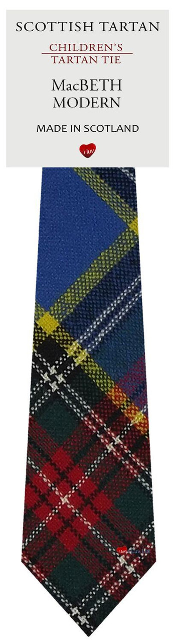 Boys Pure Wool Tie Woven Scotland - MacBeth Modern Tartan