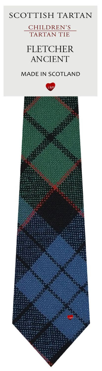 Boys Pure Wool Tie Woven Scotland - Fletcher Ancient Tartan