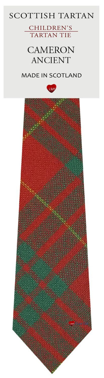 Boys Pure Wool Tie Woven Scotland - Cameron Ancient Tartan