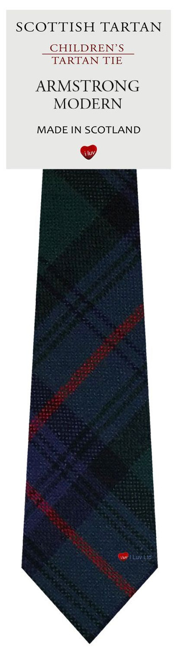 Boys Pure Wool Tie Woven Scotland - Armstrong Modern Tartan