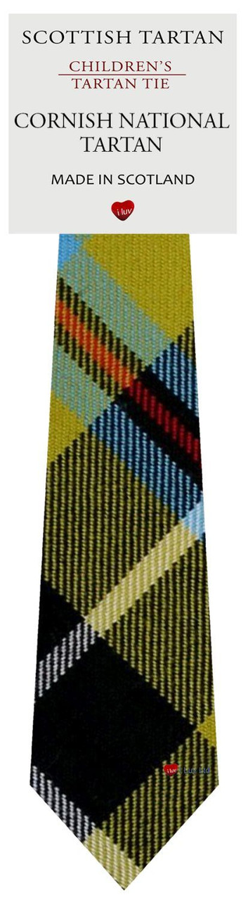 Boys Pure Wool Tie Woven Scotland - Cornish National Tartan
