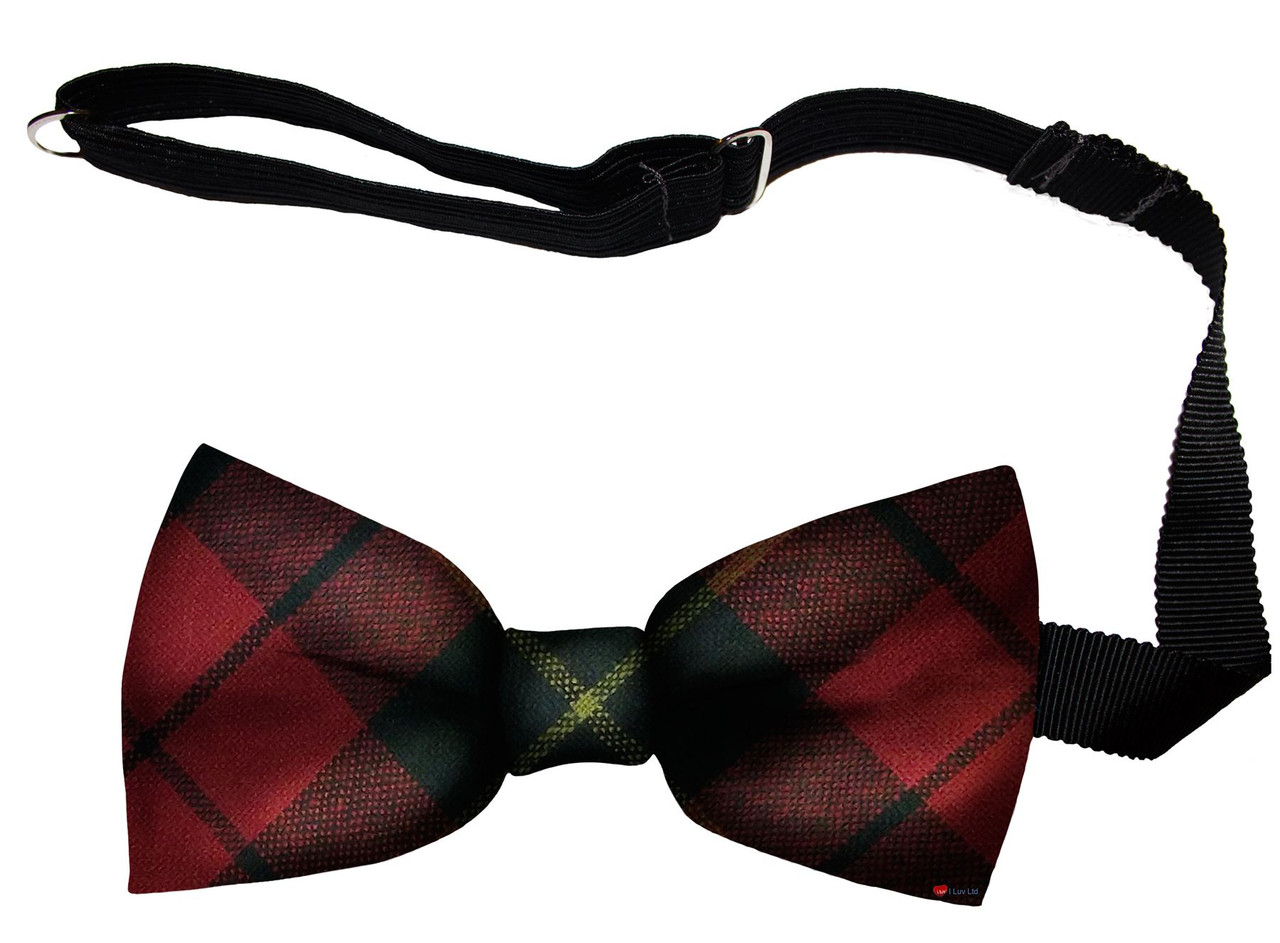 Wallace Weathered Tartan Men's Bow Tie Pure Wool Elastic Fastening