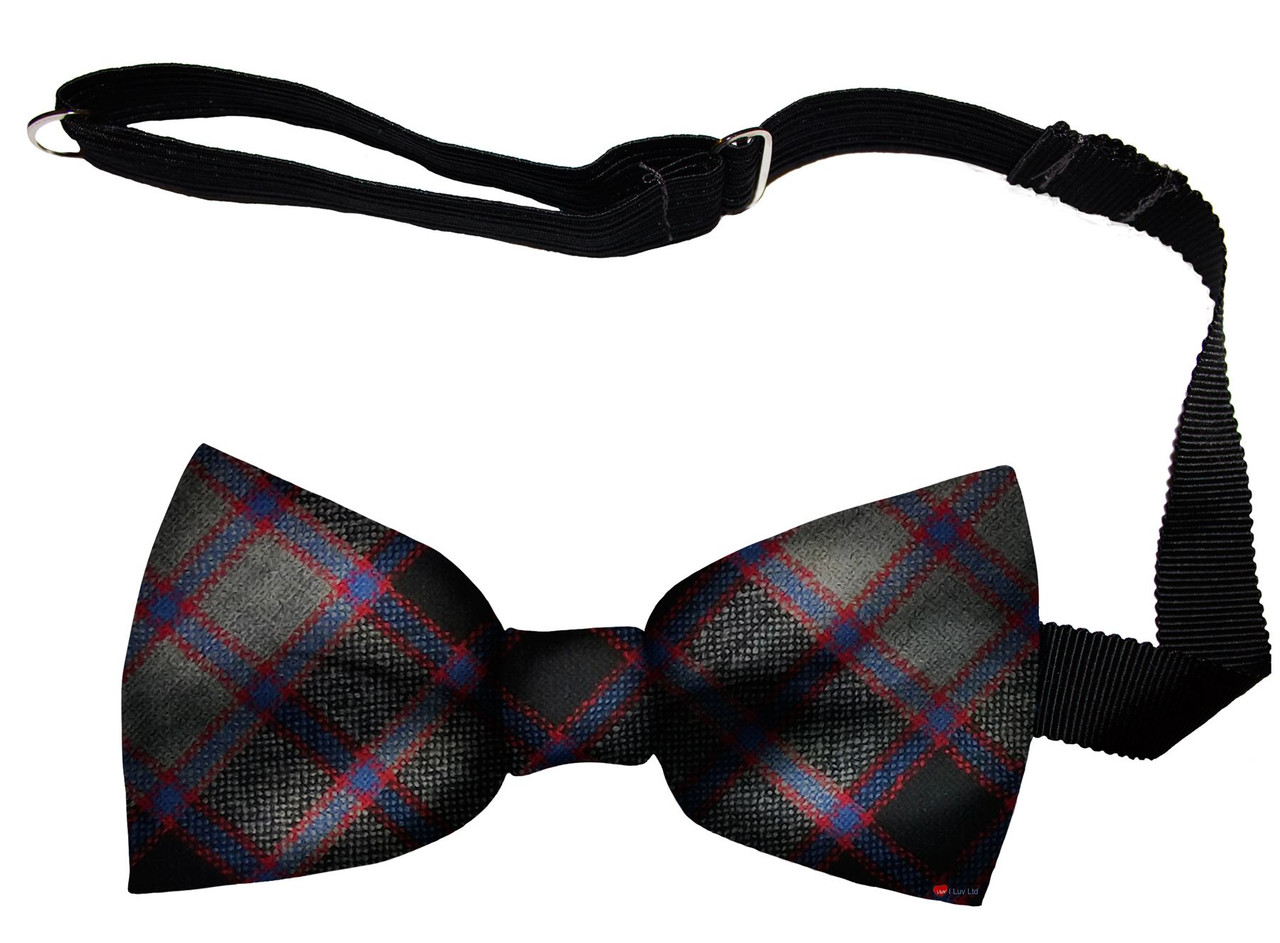 MacPherson Hunting Ancient Tartan Men's Bow Tie Pure Wool Elastic Fastening