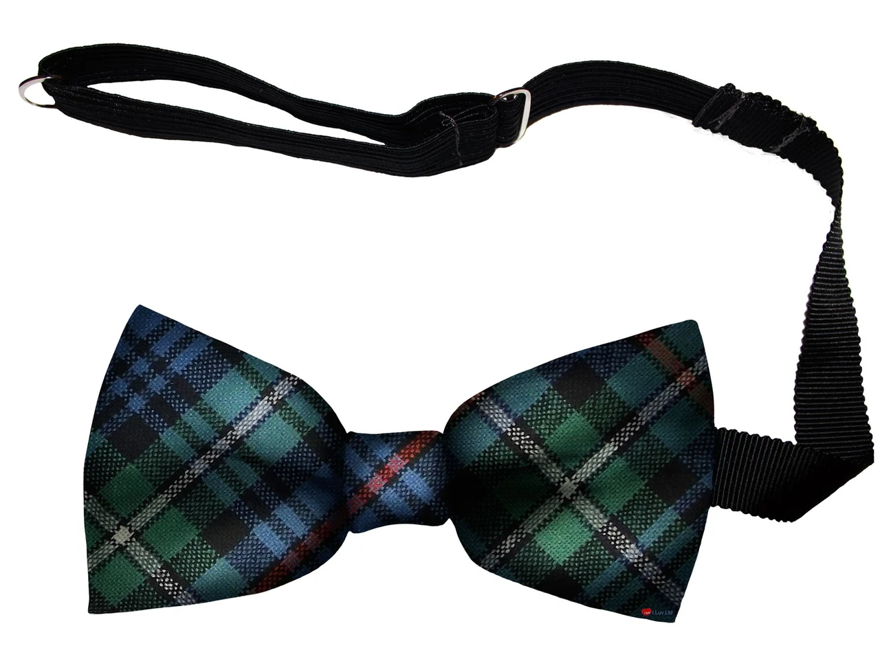 MacKenzie Ancient Tartan Men's Bow Tie Pure Wool Elastic Fastening
