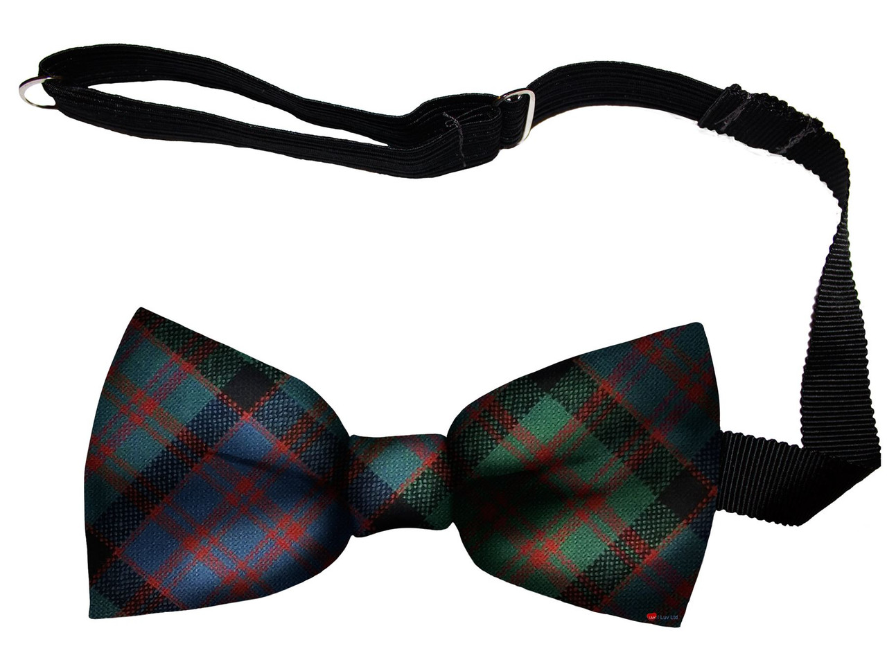 MacDonald Clan Ancient Tartan Men's Bow Tie Pure Wool Elastic Fastening