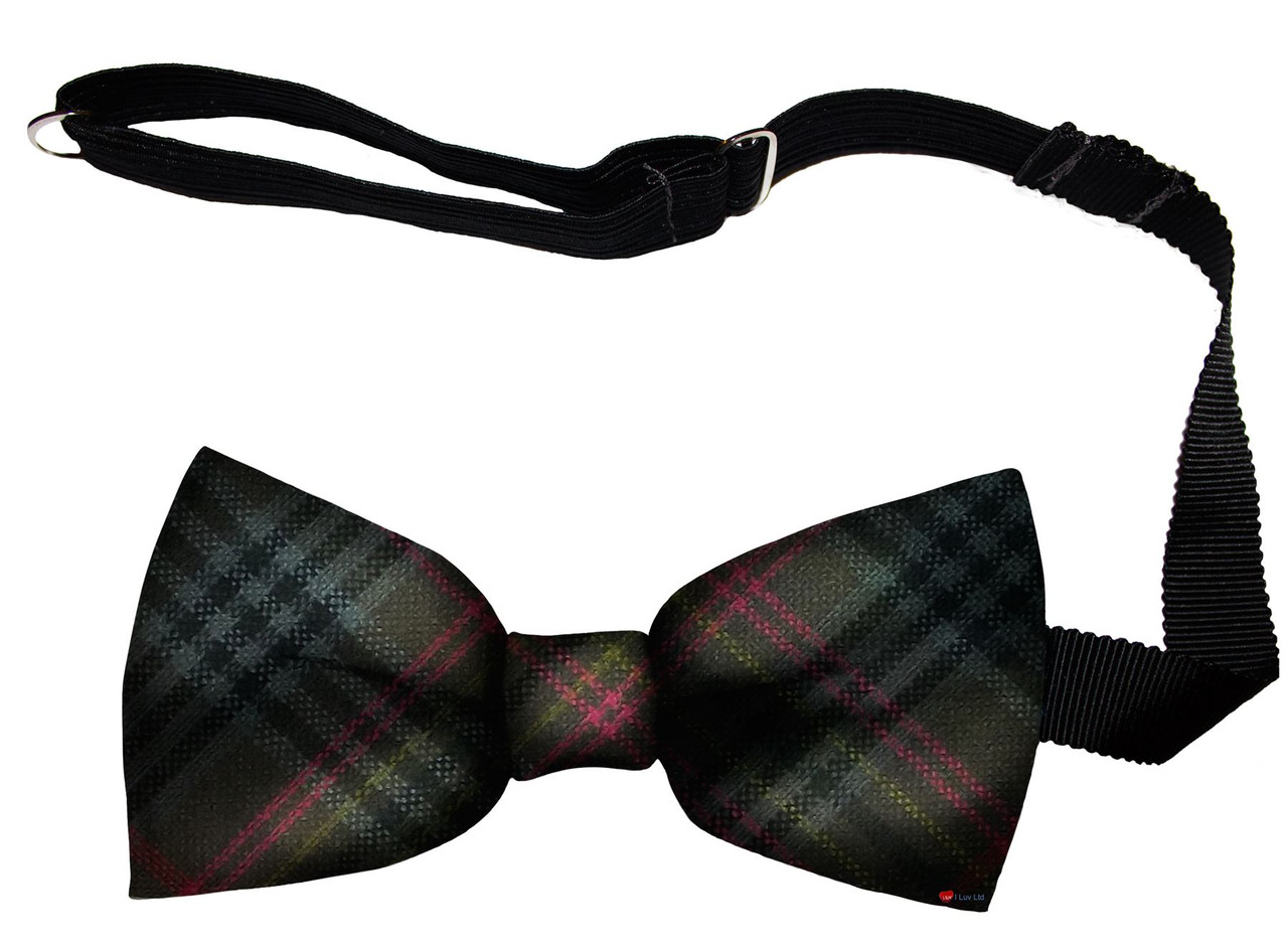 Kennedy Weathered Tartan Men's Bow Tie Pure Wool Elastic Fastening