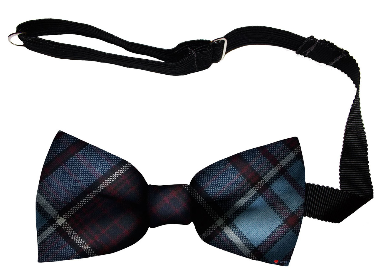 Royal Canadian Air Force Modern Tartan Men's Bow Tie Pure Wool Elastic Fastening