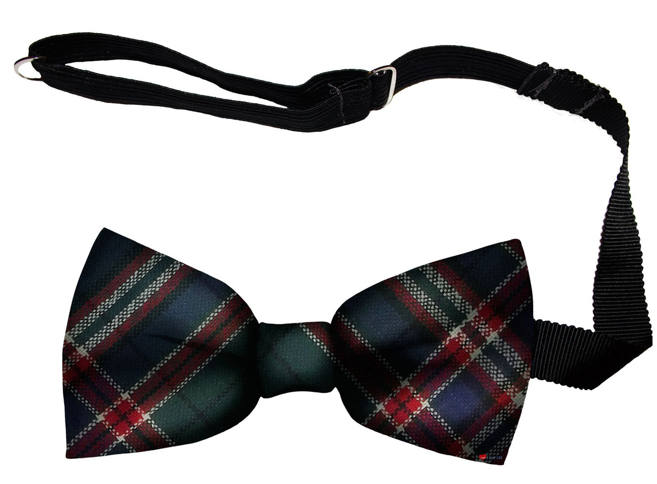 MacFarlane Hunting Modern Tartan Men's Bow Tie Pure Wool Elastic Fastening