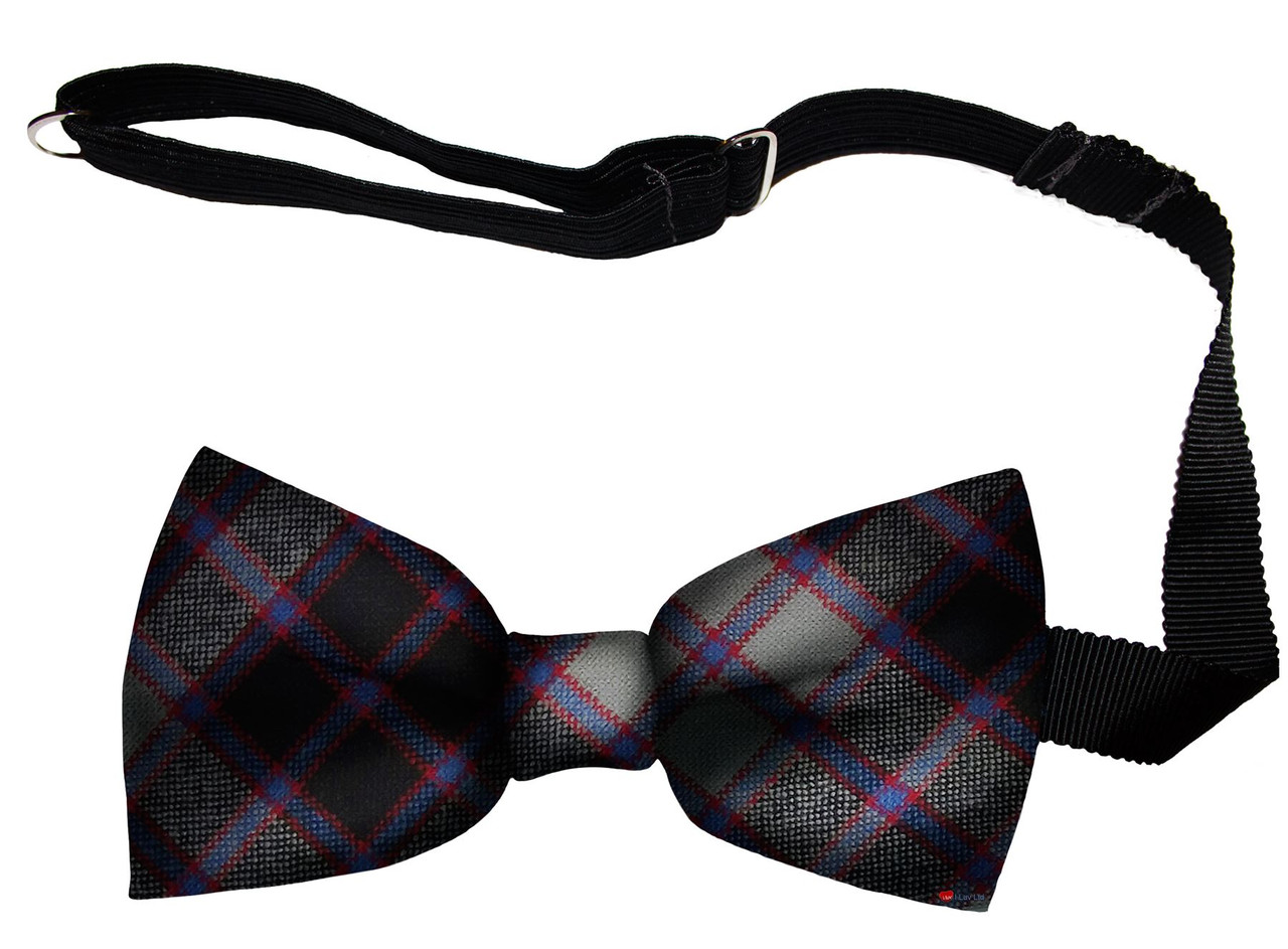 MacPherson Hunting Modern Tartan Men's Bow Tie Pure Wool Elastic Fastening