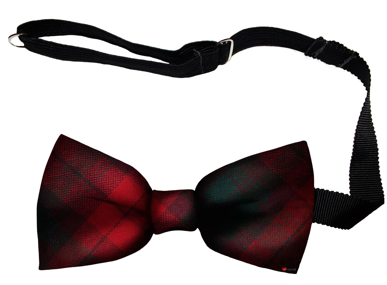 MacNab Modern Tartan Men's Bow Tie Pure Wool Elastic Fastening