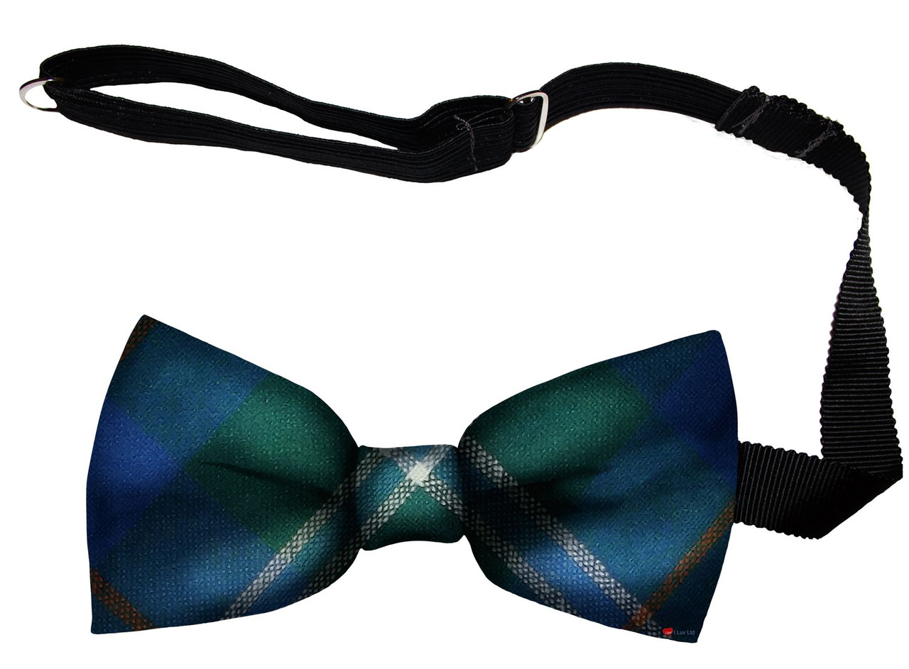 Bermuda USA Tartan Men's Bow Tie Pure Wool Elastic Fastening