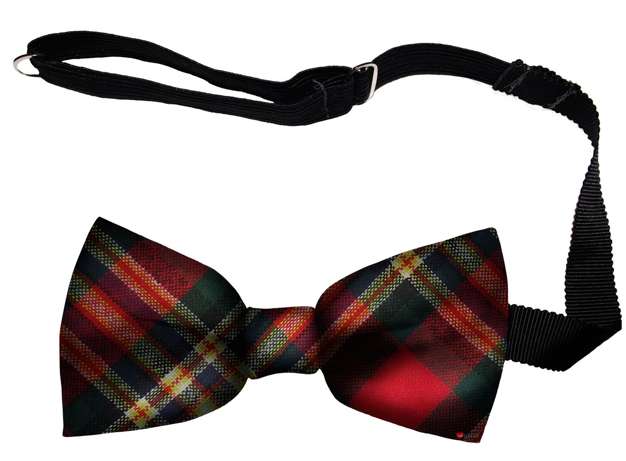 MacGill Modern Tartan Men's Bow Tie Pure Wool Elastic Fastening