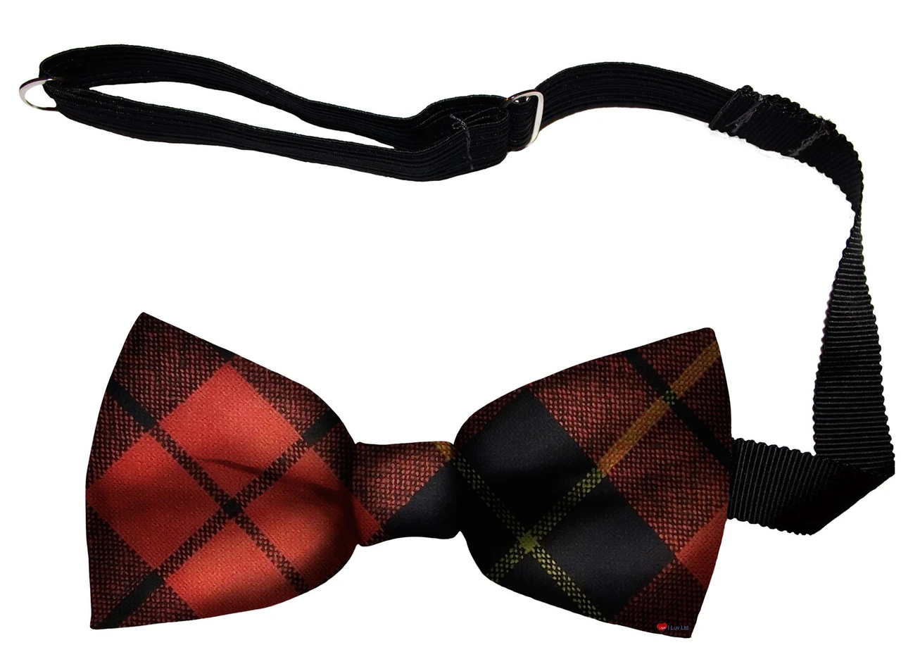 Wallace Ancient Tartan Men's Bow Tie Pure Wool Elastic Fastening