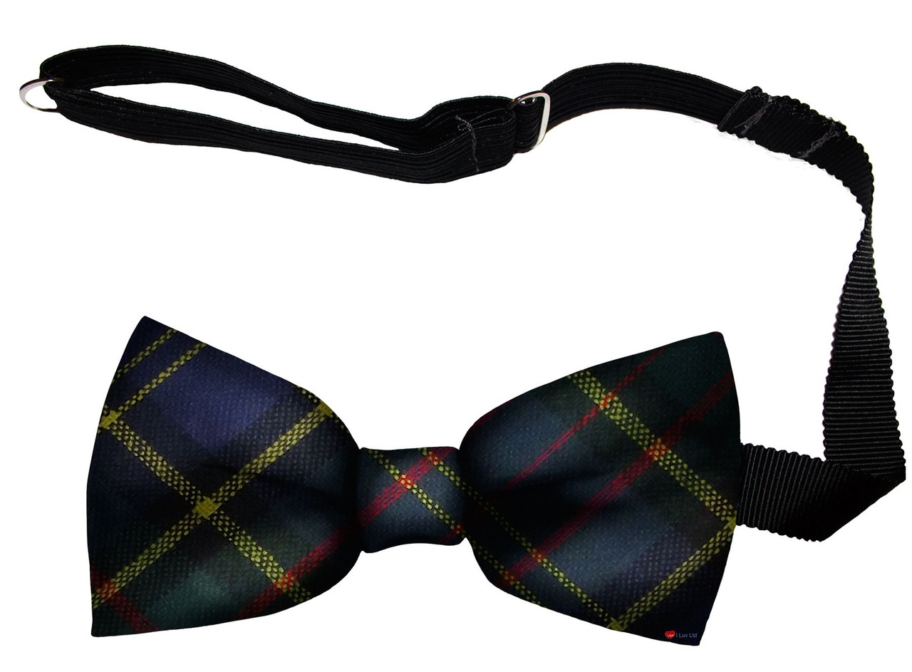 MacMillan Hunting Modern Tartan Men's Bow Tie Pure Wool Elastic Fastening