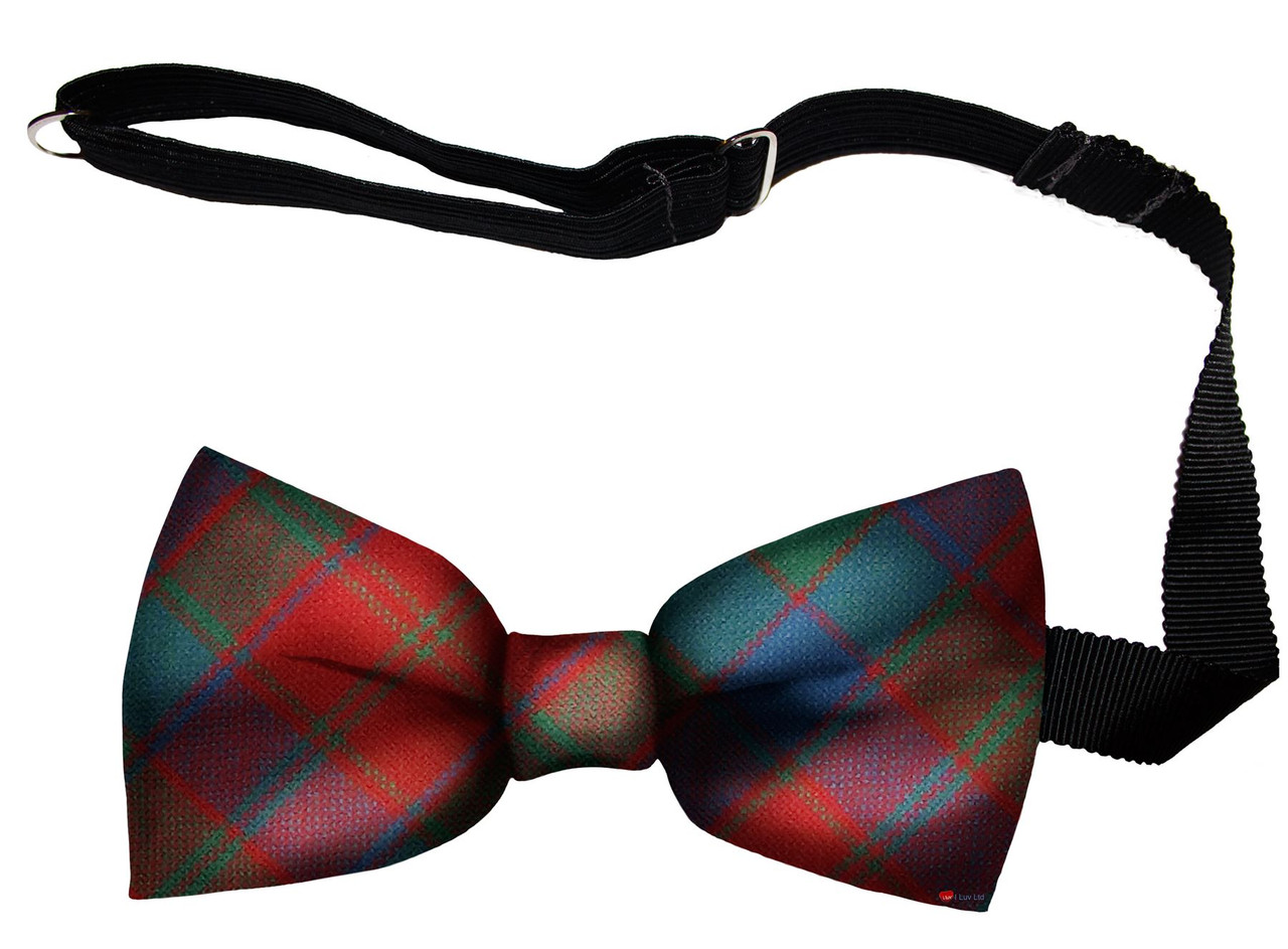 Robertson Ancient Tartan Men's Bow Tie Pure Wool Elastic Fastening