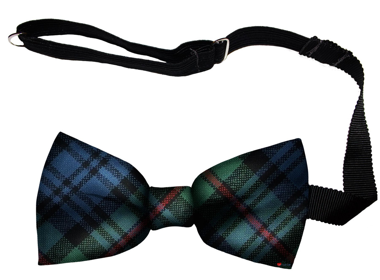 MacKinlay Ancient Tartan Men's Bow Tie Pure Wool Elastic Fastening