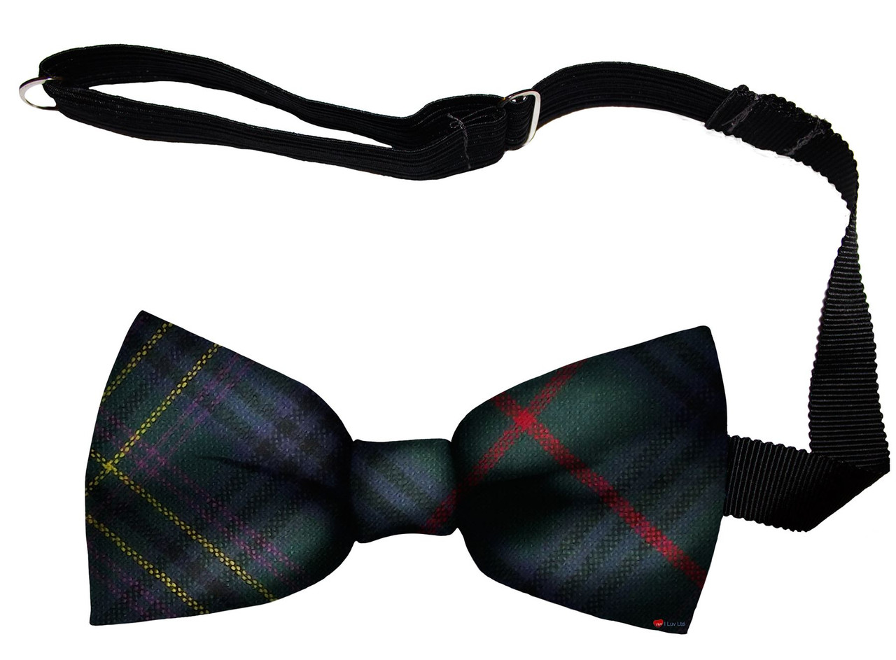 Kennedy Modern Tartan Men's Bow Tie Pure Wool Elastic Fastening