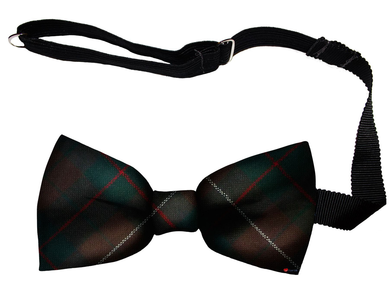 MacKinnon Hunting Modern Tartan Men's Bow Tie Pure Wool Elastic Fastening