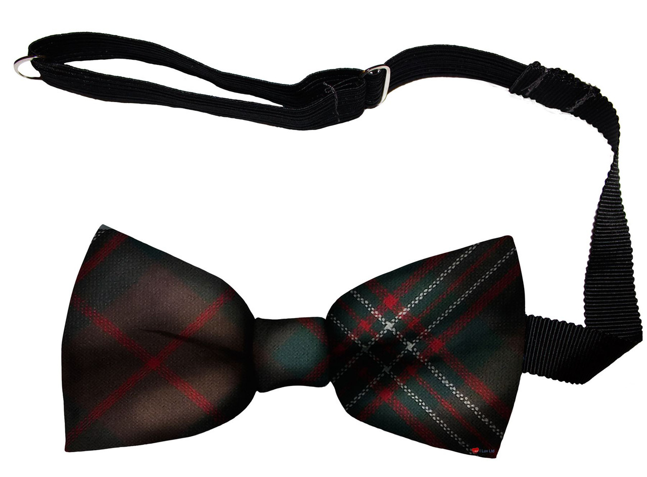 Scott Brown Modern Tartan Men's Bow Tie Pure Wool Elastic Fastening