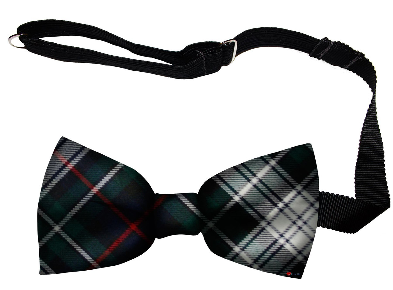 MacKenzie Dress Modern Tartan Men's Bow Tie Pure Wool Elastic Fastening