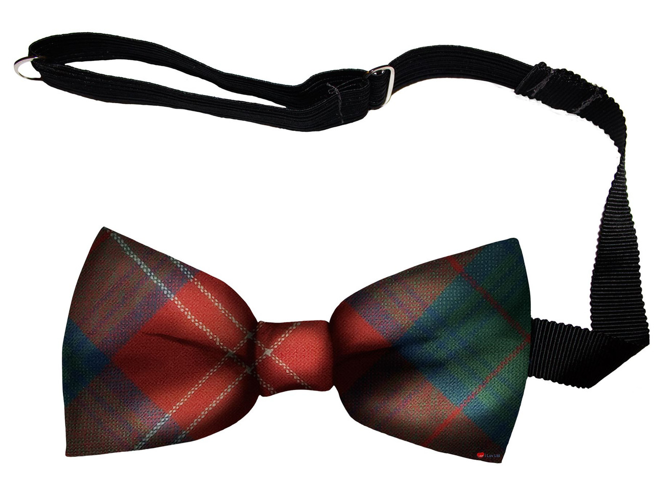 Chisholm Ancient Tartan Men's Bow Tie Pure Wool Elastic Fastening