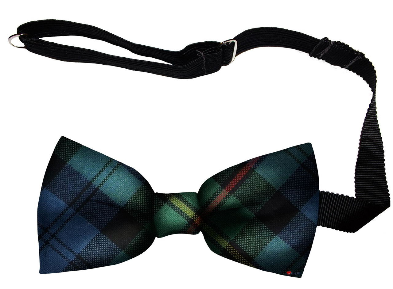 MacEwan Ancient Tartan Men's Bow Tie Pure Wool Elastic Fastening