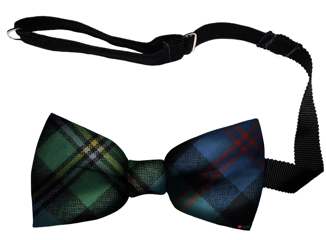 Malcolm Ancient Tartan Men's Bow Tie Pure Wool Elastic Fastening