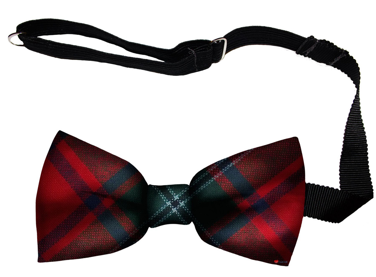 MacPhail Modern Tartan Men's Bow Tie Pure Wool Elastic Fastening