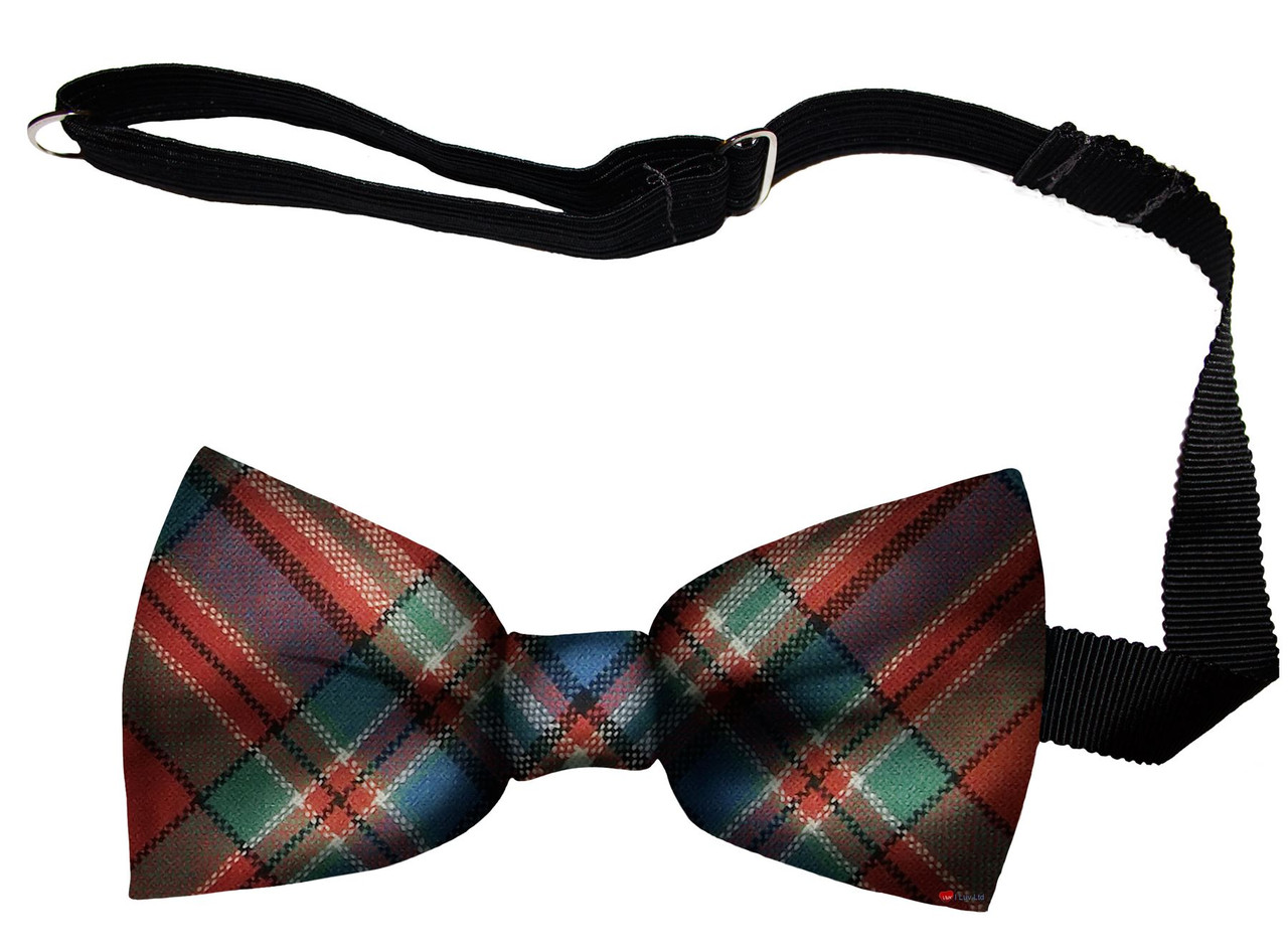 MacFarlane Ancient Tartan Men's Bow Tie Pure Wool Elastic Fastening