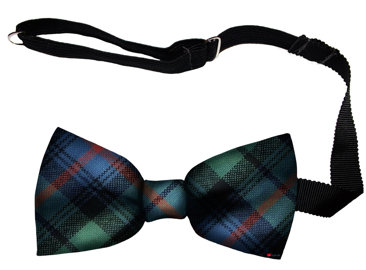 Urquhart Broad Red Ancient Tartan Men's Bow Tie Pure Wool Elastic Fastening