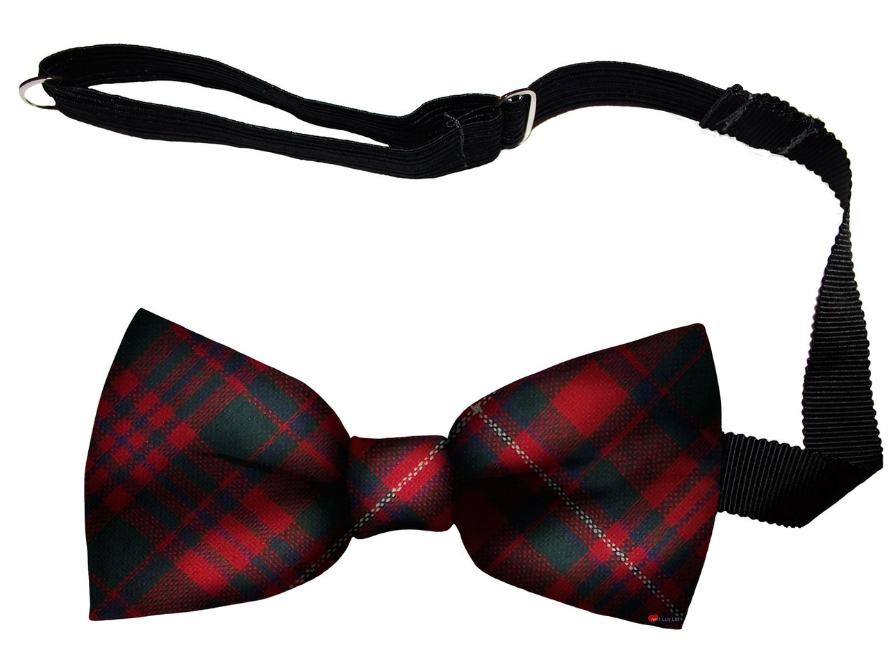 MacKinnon Modern Tartan Men's Bow Tie Pure Wool Elastic Fastening