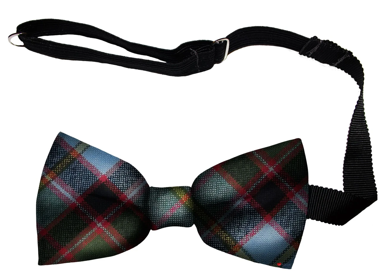 Stirling Bannockburn Tartan Men's Bow Tie Pure Wool Elastic Fastening