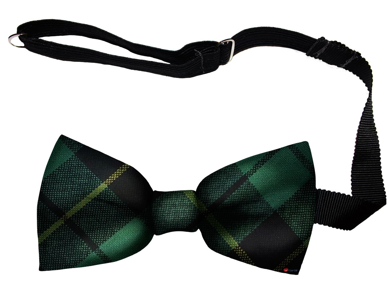 Wallace Hunting Ancient Tartan Men's Bow Tie Pure Wool Elastic Fastening