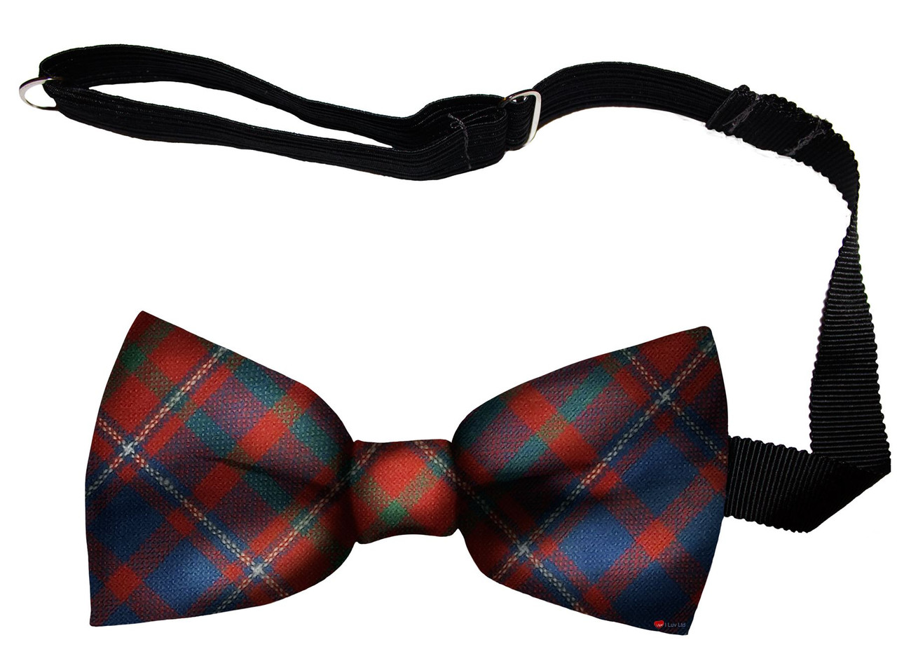 Cameron of Lochiel Ancient Tartan Men's Bow Tie Pure Wool Elastic Fastening
