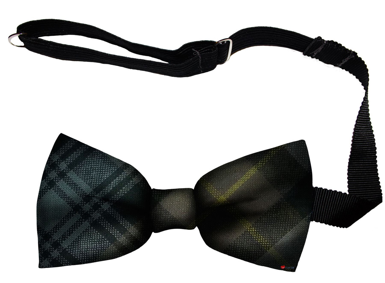 Gordon Weathered Tartan Men's Bow Tie Pure Wool Elastic Fastening