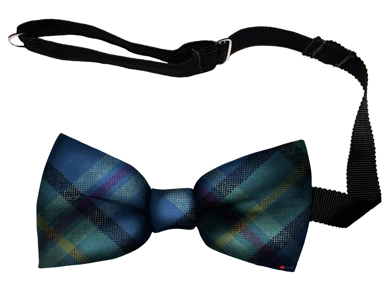 Renfrewshire District Tartan Men's Bow Tie Pure Wool Elastic Fastening