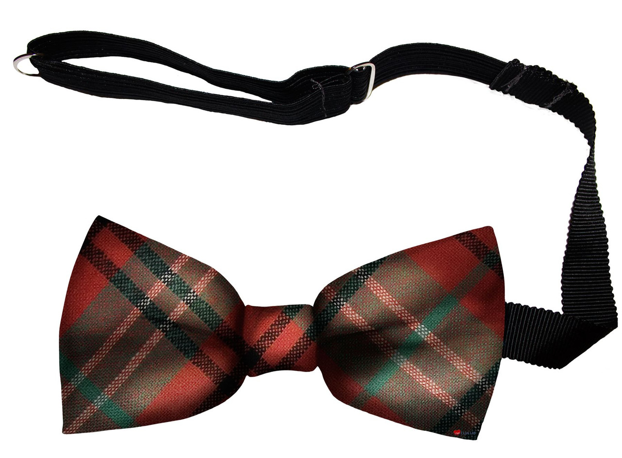 Morrison Red Ancient Tartan Men's Bow Tie Pure Wool Elastic Fastening