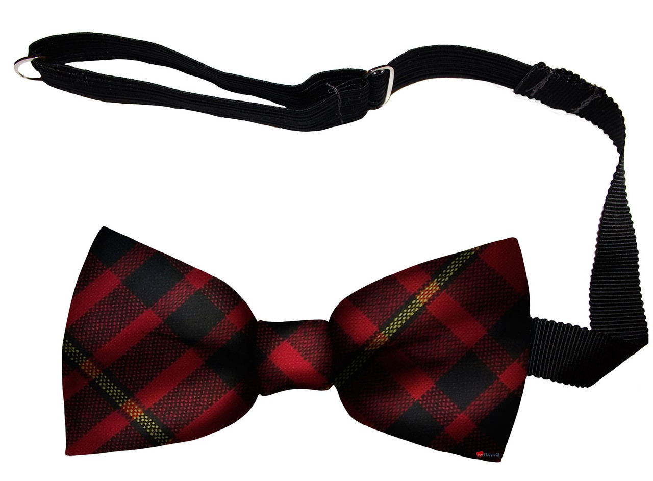 MacDonald of Glencoe Modern Tartan Men's Bow Tie Pure Wool Elastic Fastening