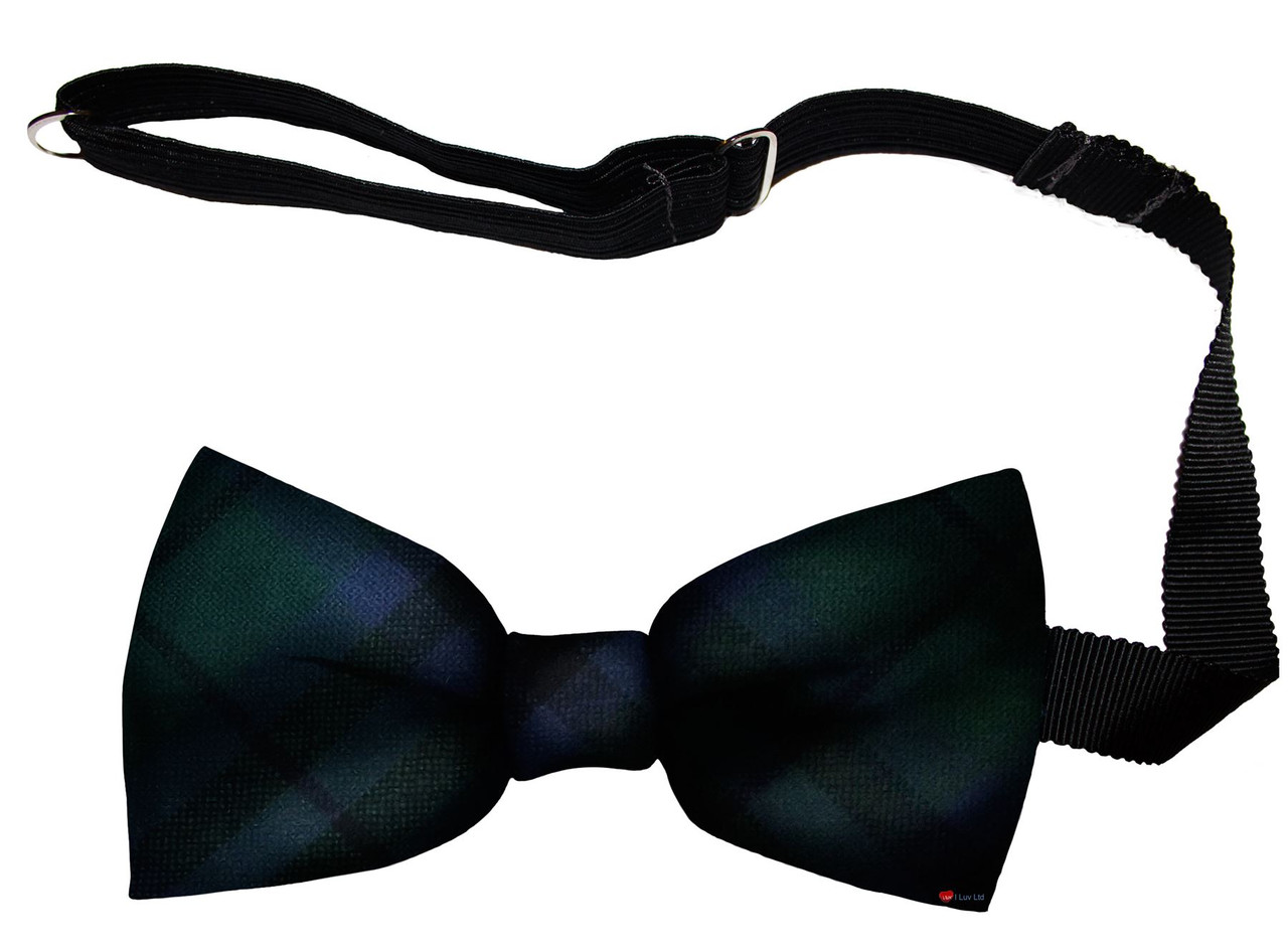 Keith Modern Tartan Men's Bow Tie Pure Wool Elastic Fastening